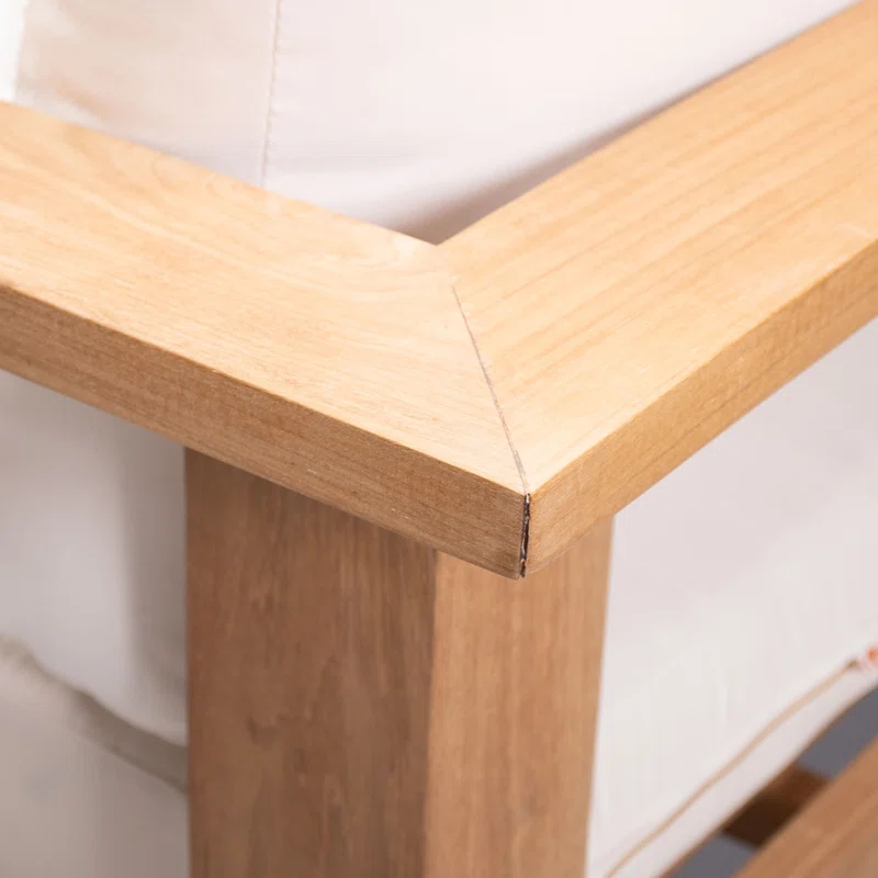 Sonoma 4 Piece Teak Outdoor Seating Group with Sunbrella® Cushions Canvas Heather Beige Sunbrella® Canvas