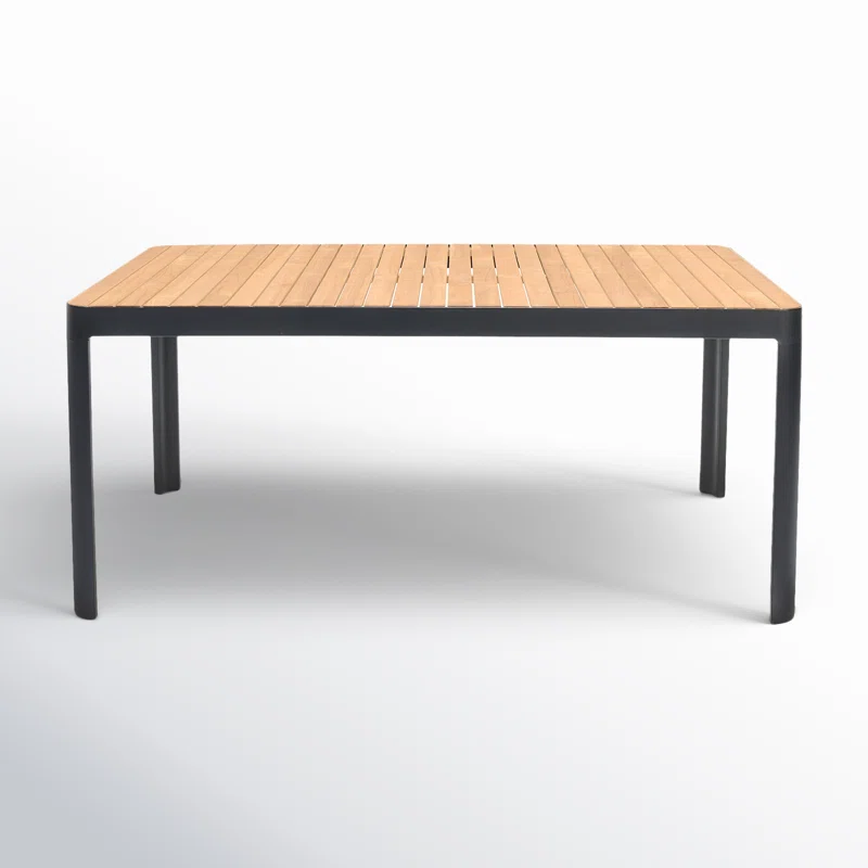 Brix 7-Piece Outdoor Patio FSC Solid Teak Wood, Rope and Aluminum Dining Set