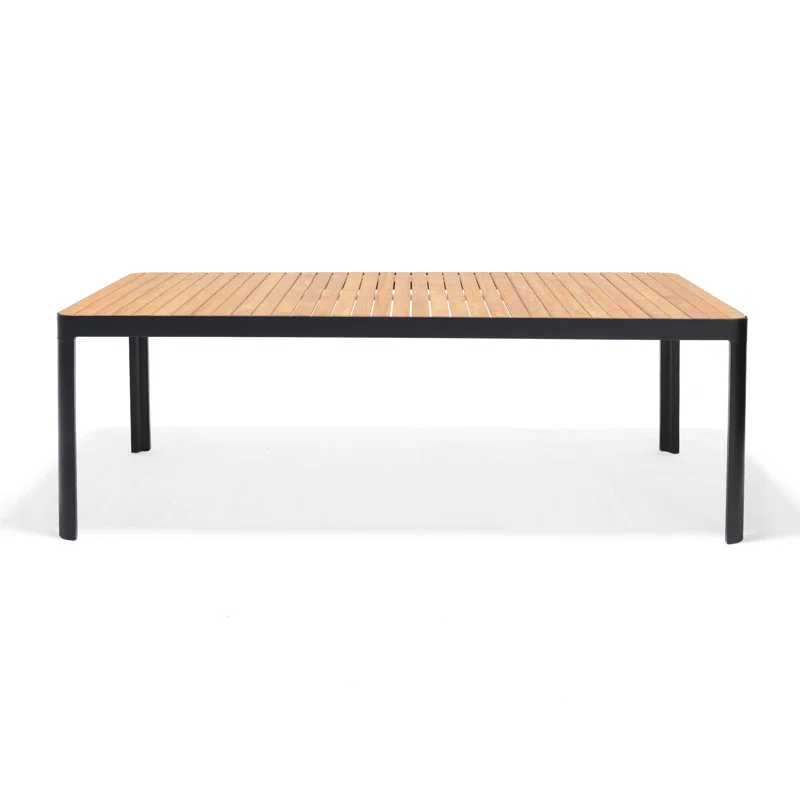 Brix 7-Piece Outdoor Patio FSC Solid Teak Wood, Rope and Aluminum Dining Set