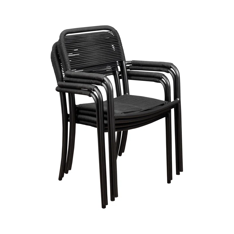 Brix 7-Piece Outdoor Patio FSC Solid Teak Wood, Rope and Aluminum Dining Set