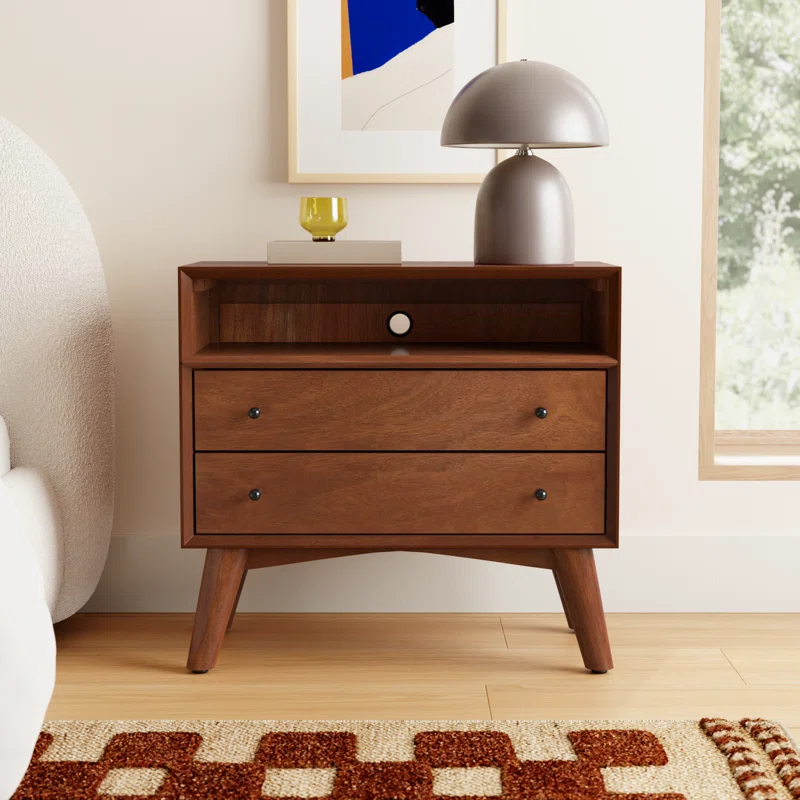 Williams 2-Drawer Nightstand with Shelf Chestnut