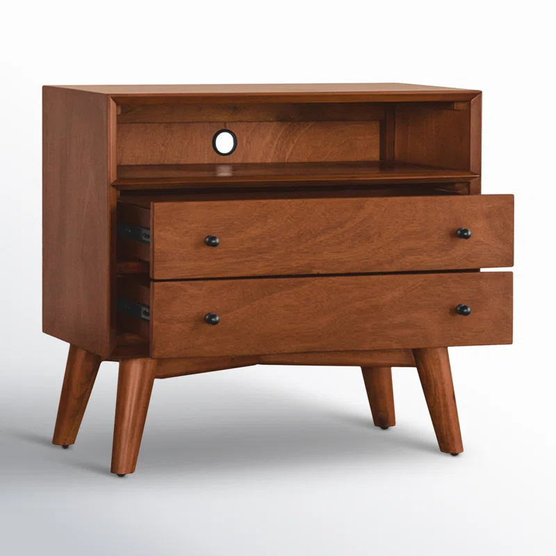 Williams 2-Drawer Nightstand with Shelf Chestnut