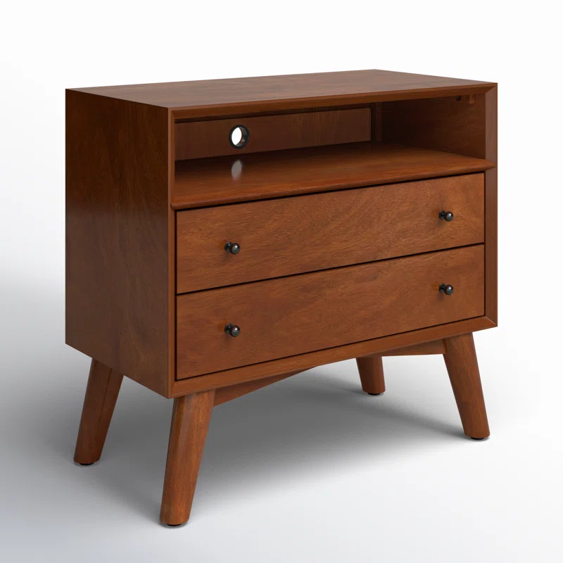 Williams 2-Drawer Nightstand with Shelf Chestnut