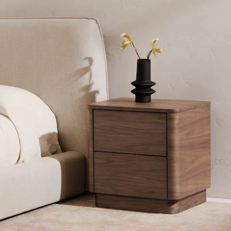 Mille 2 - Drawer Nightstand Walnut