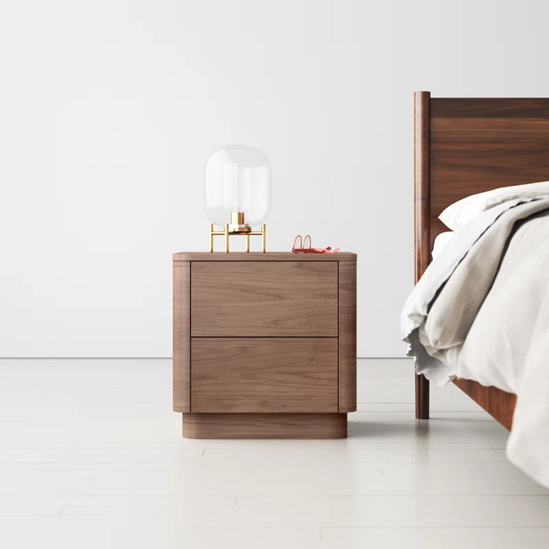 Mille 2 - Drawer Nightstand Walnut