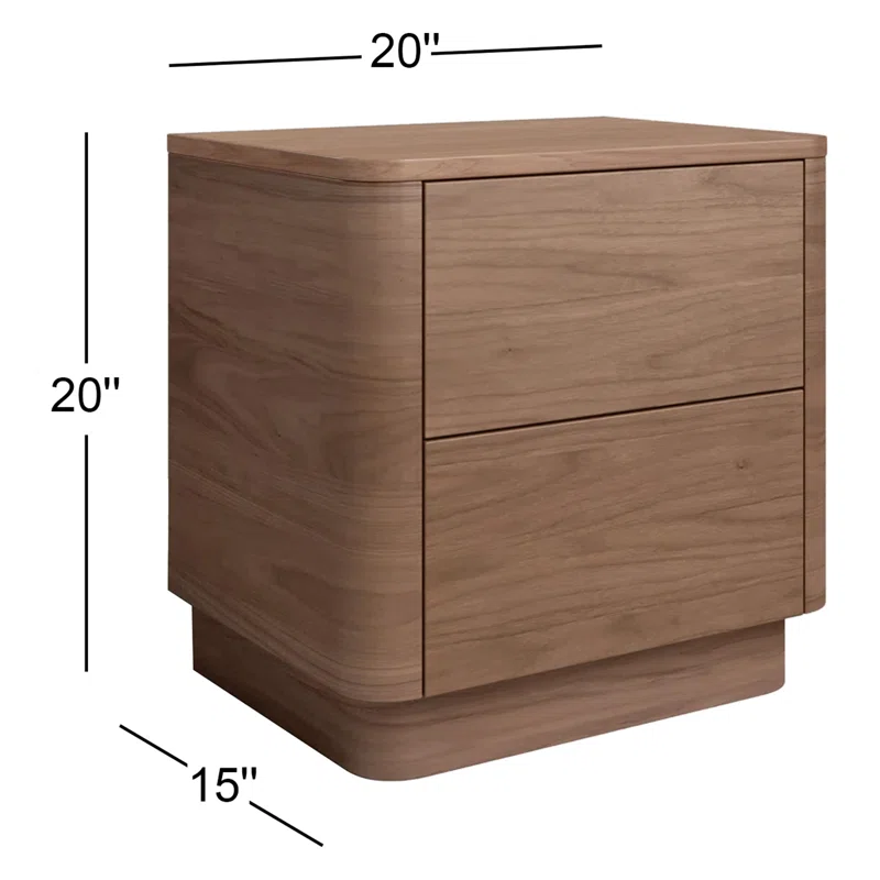 Mille 2 - Drawer Nightstand Walnut