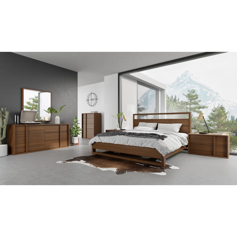 Alvarez 5 - Piece Bedroom Set Walnut,King
