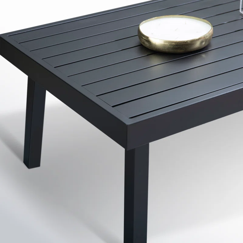 Armando 47'' Aluminum Outdoor Coffee Table Black