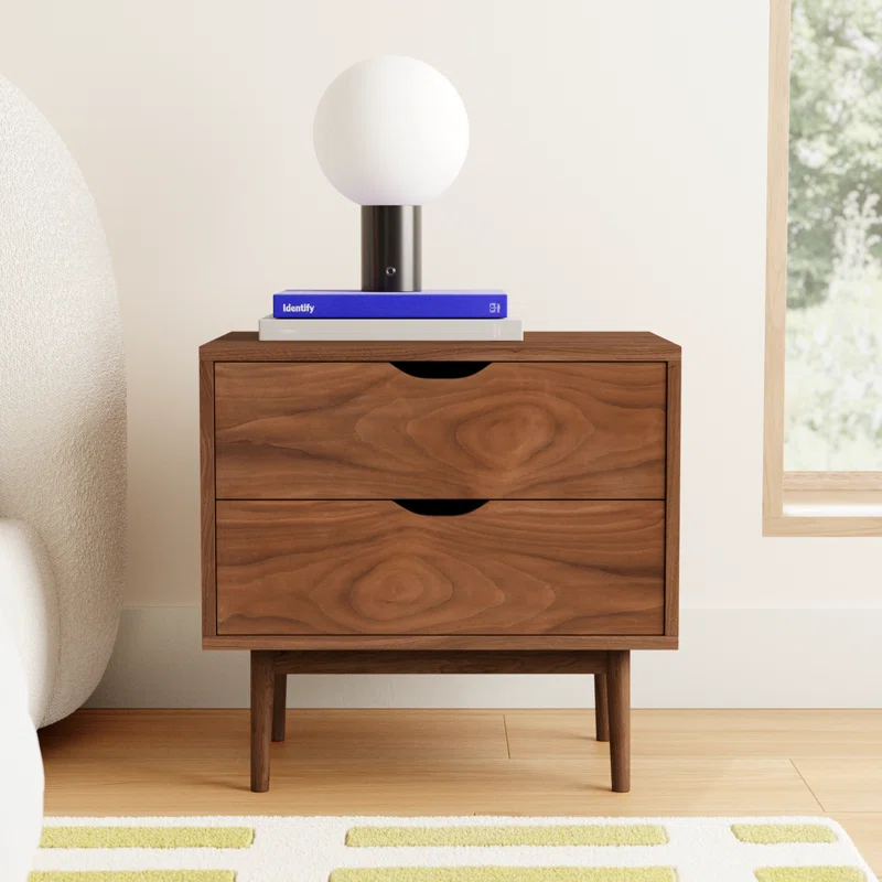 Indra 2 - Drawer Nightstand Walnut