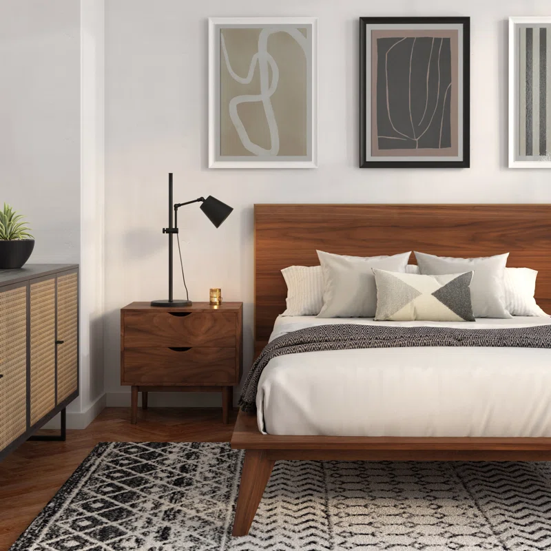 Indra 2 - Drawer Nightstand Walnut