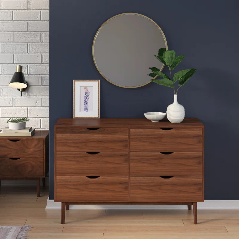 Indra 6 - Drawer Dresser Walnut