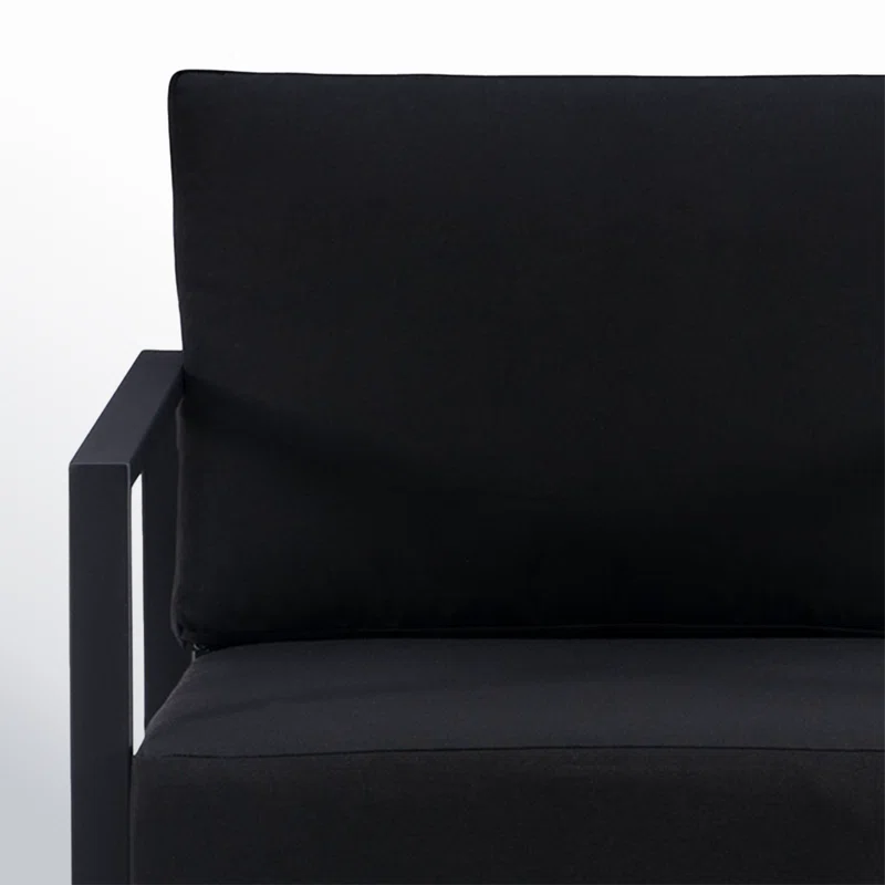 Armando Outdoor Aluminum Chair with Sunbrella Cushions Black Sunbrella®,Black