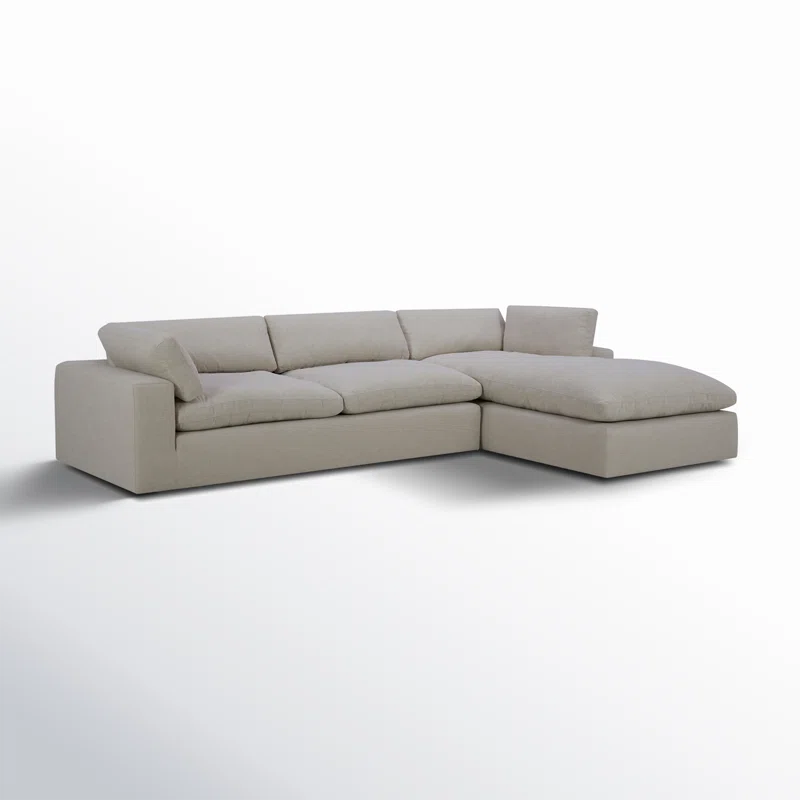 Asher 2 - Piece Upholstered Chaise Sectional Effie Linen Performance Linen,Right Hand Facing