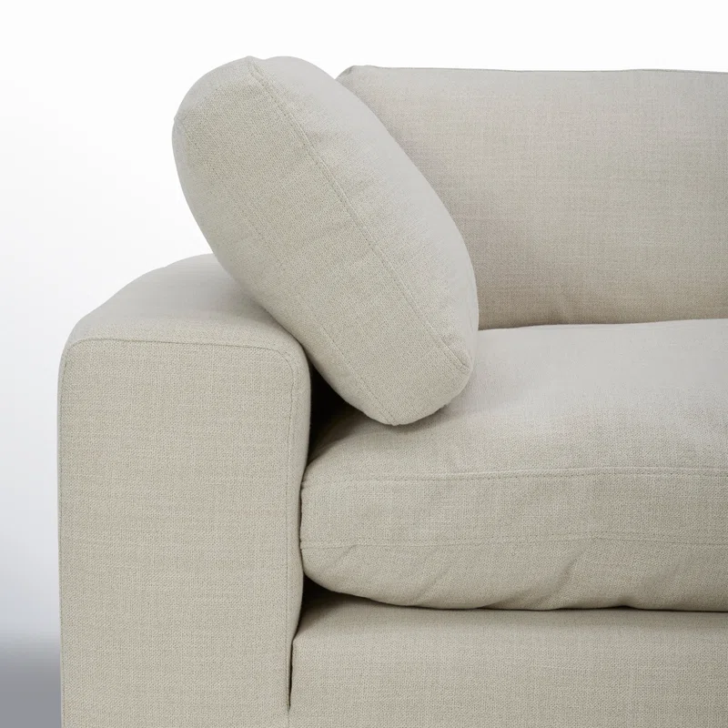 Asher 2 - Piece Upholstered Chaise Sectional Effie Linen Performance Linen,Right Hand Facing