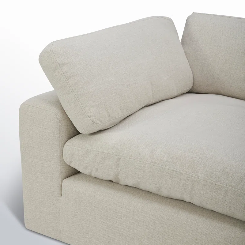 Asher 2 - Piece Upholstered Chaise Sectional Effie Linen Performance Linen,Right Hand Facing