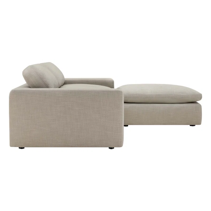 Asher 4 - Piece Upholstered Modular Sectional Effie Flax Performance Linen