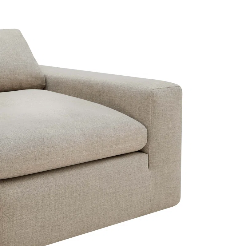 Asher 4 - Piece Upholstered Modular Sectional Effie Flax Performance Linen