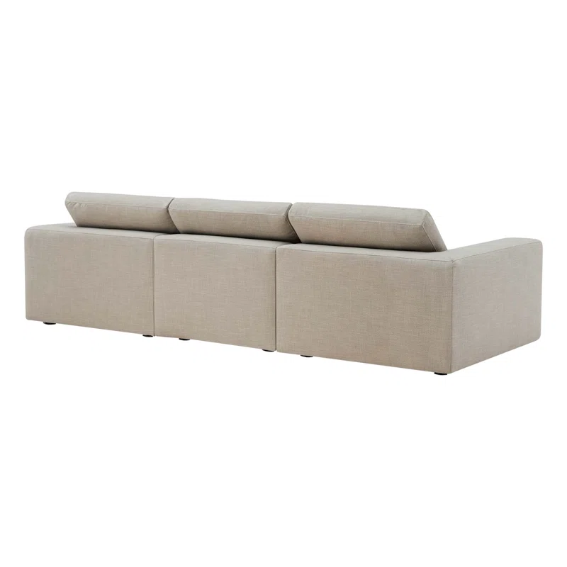Asher 4 - Piece Upholstered Modular Sectional Effie Flax Performance Linen