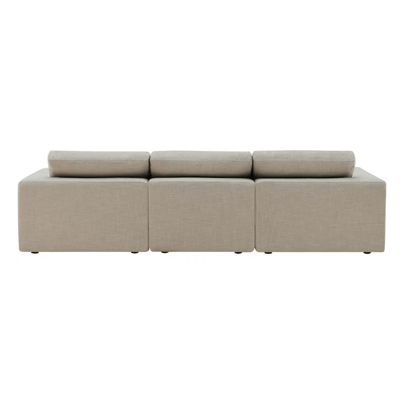 Asher 4 - Piece Upholstered Modular Sectional Effie Flax Performance Linen