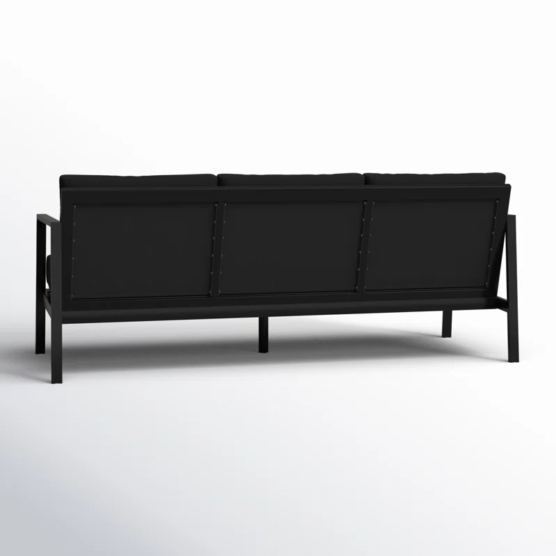 Armando 75” Aluminum Outdoor Sofa with Sunbrella Cushions Black Sunbrella®,Black
