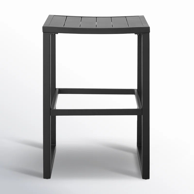 Armando 30" Aluminum Patio Bar Stool (Set of 2) Black