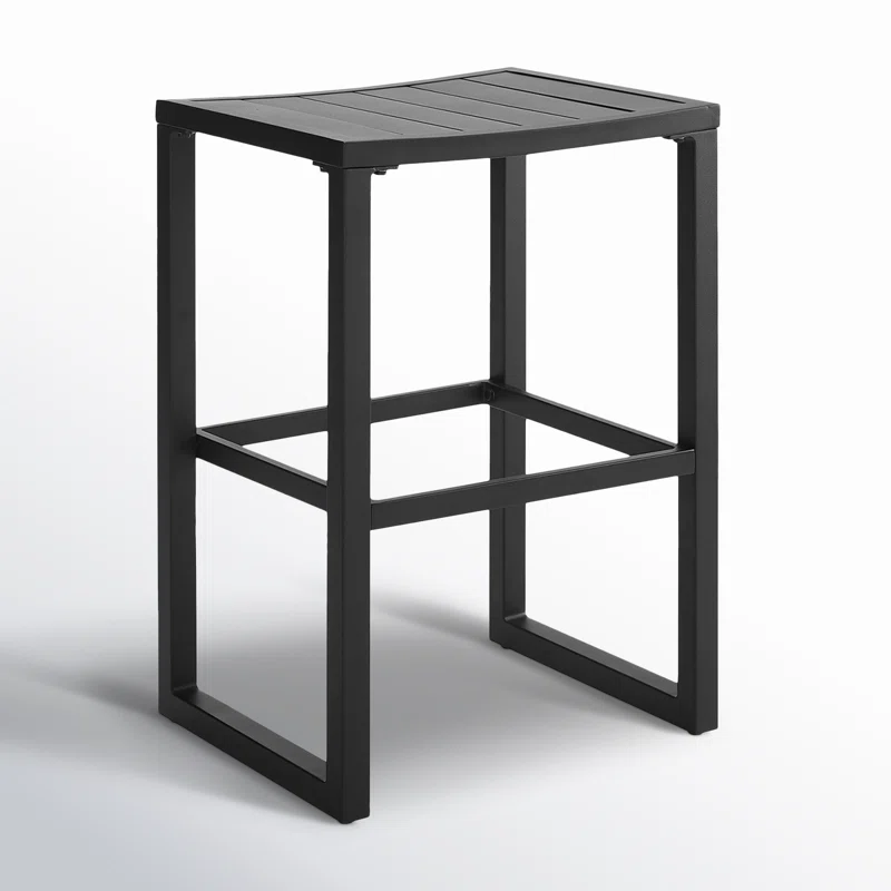 Armando 30" Aluminum Patio Bar Stool (Set of 2) Black
