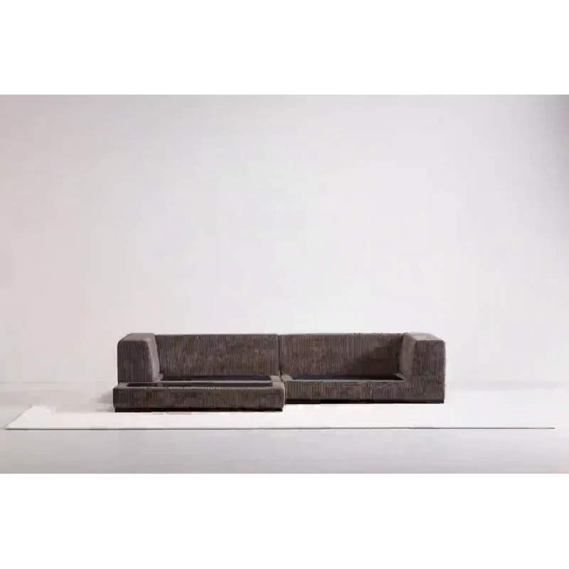 Lonsdale Chaise Sectional Blue Corduroy