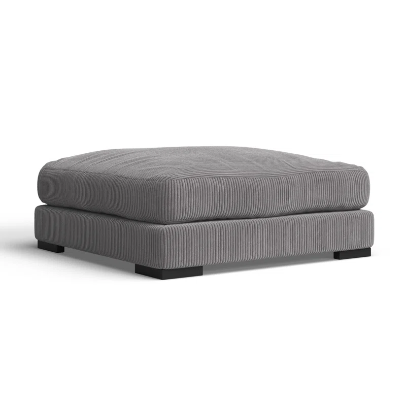 Lonsdale Upholstered Ottoman Gray Corduroy