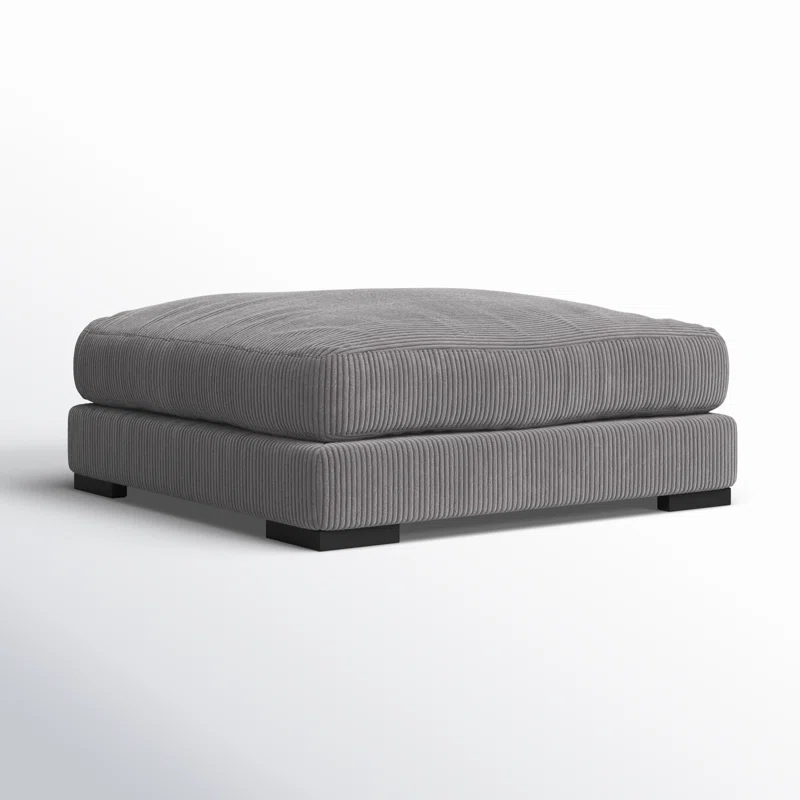 Lonsdale Upholstered Ottoman Gray Corduroy