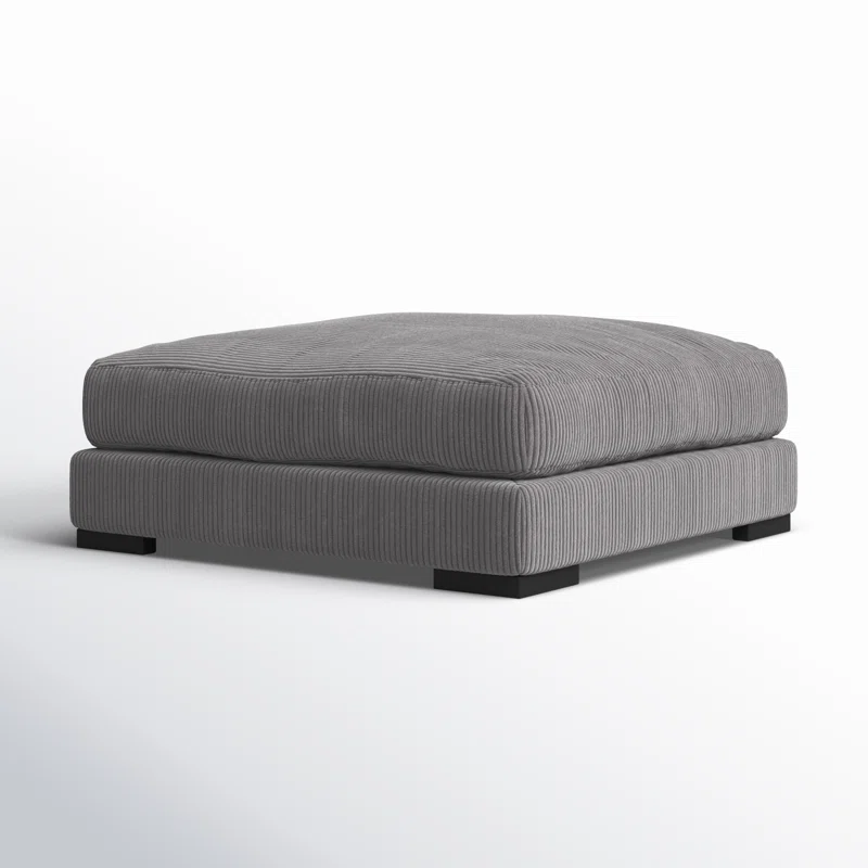 Lonsdale Upholstered Ottoman Gray Corduroy