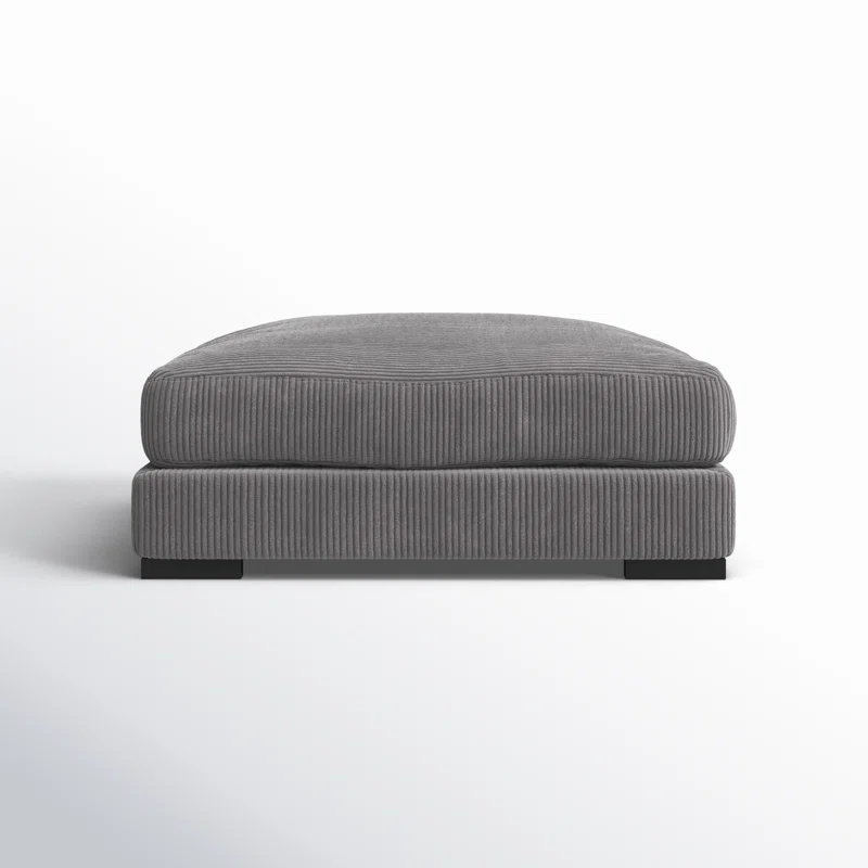 Lonsdale Upholstered Ottoman Gray Corduroy
