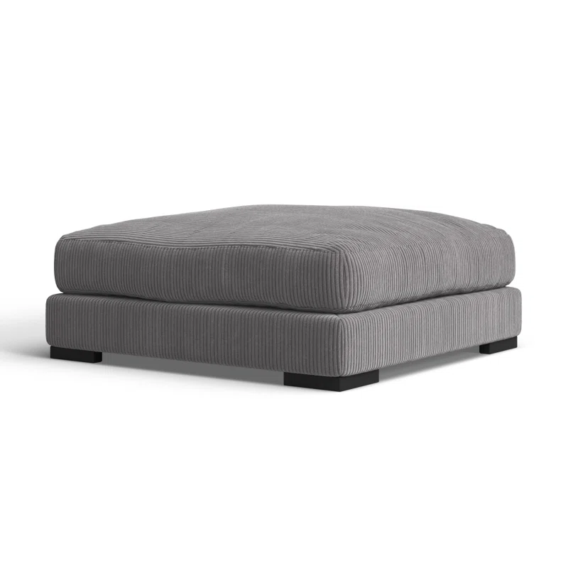 Lonsdale Upholstered Ottoman Gray Corduroy