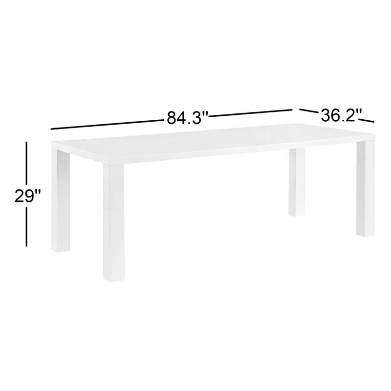 Carson 63" Dining Table White,30" H x 63" L x 35.5" W