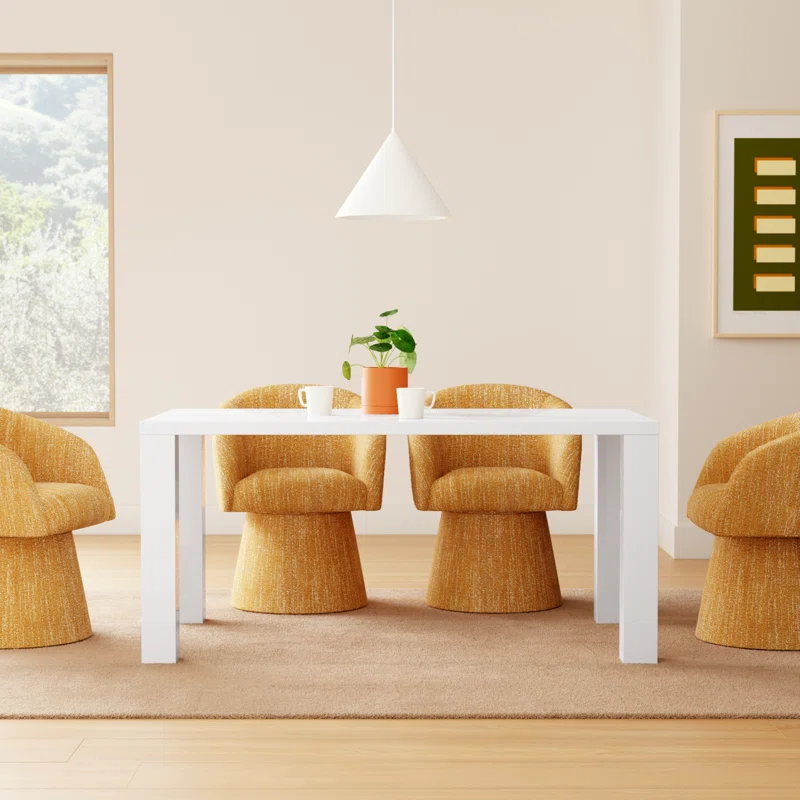 Carson 63" Dining Table White,30" H x 63" L x 35.5" W