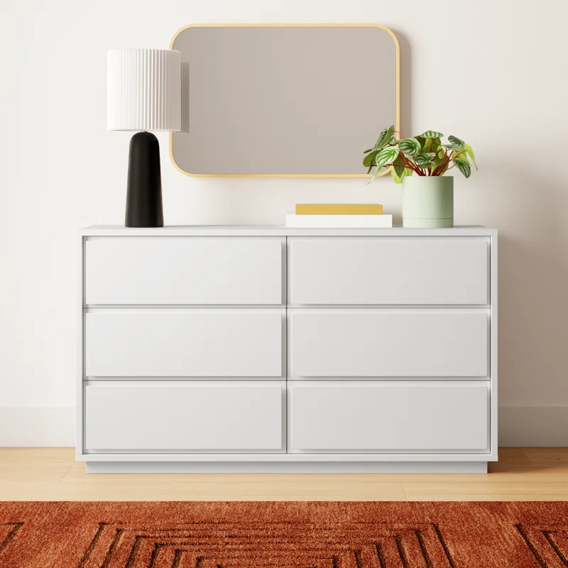 Carson Fully Assembled 6-Drawer Sideboard White