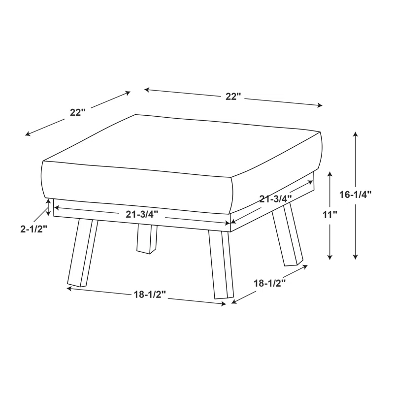 Armando Upholstered Outdoor Ottoman with Sunbrella® Cushion Black Sunbrella®,Black