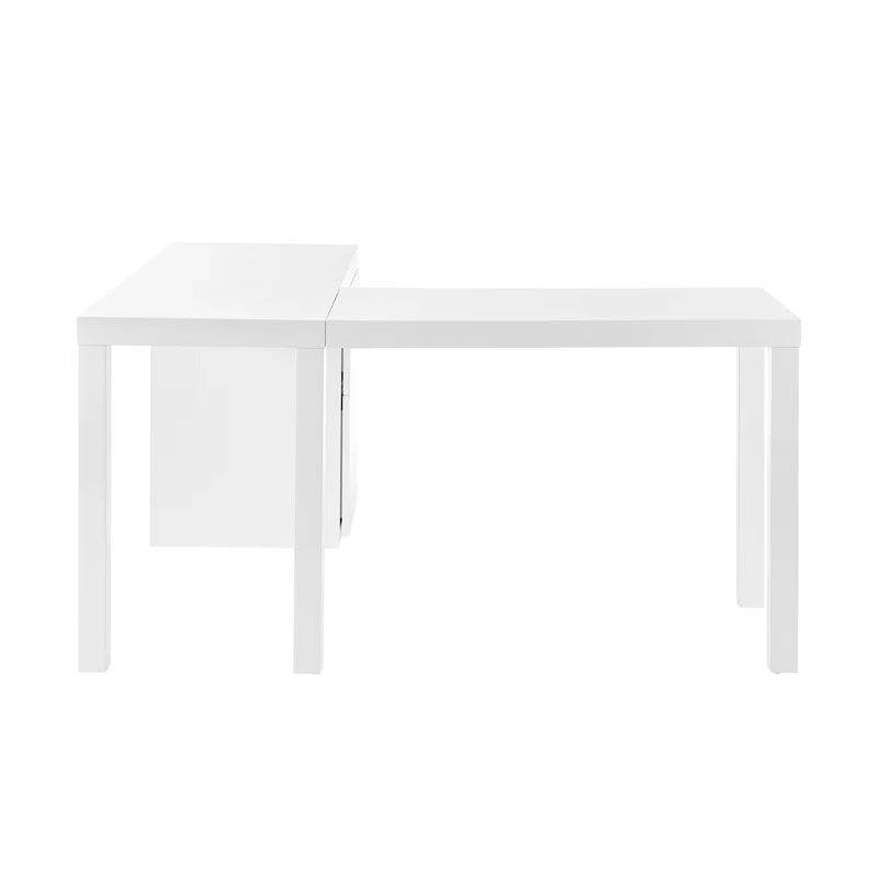 Carson L-Shaped Writing Desk High Gloss White 3 Carson L-Shaped Writing Desk High Gloss White