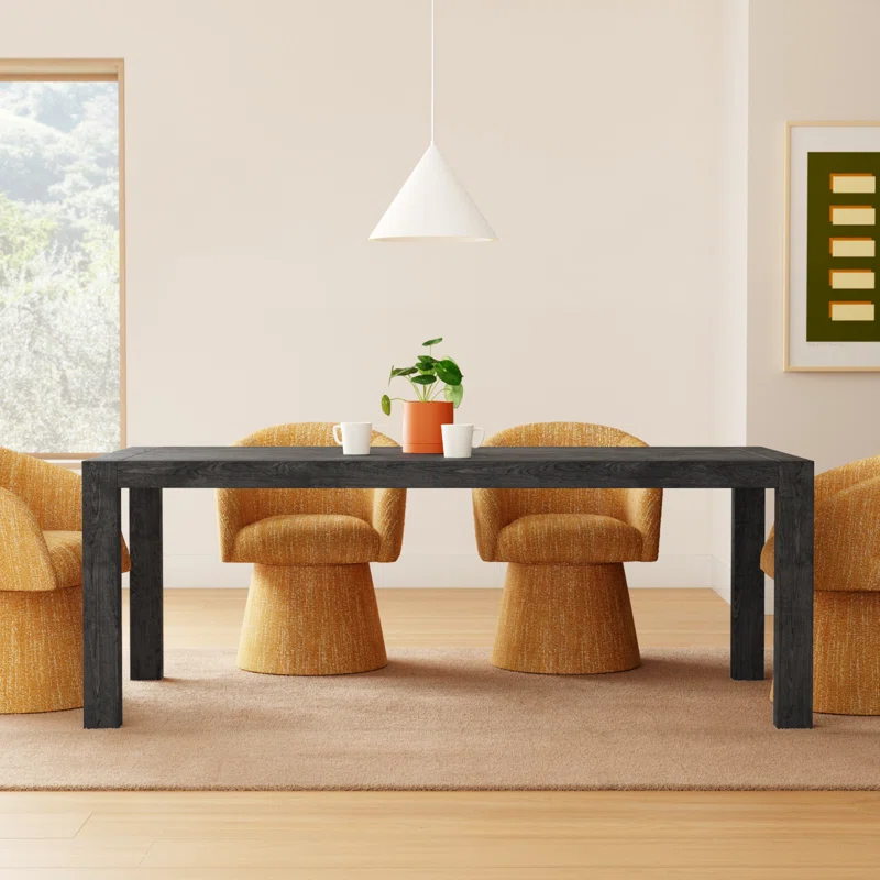 Block 84" Solid Wood Dining Table Black