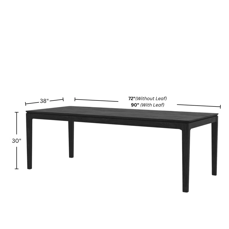 Rise Extendable Dining Table (72"-90") Black