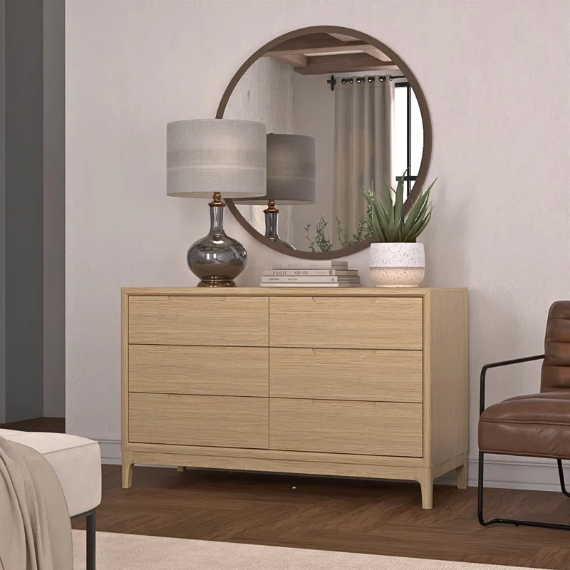 Rise 6 - Drawer Double Dresser Light Oak