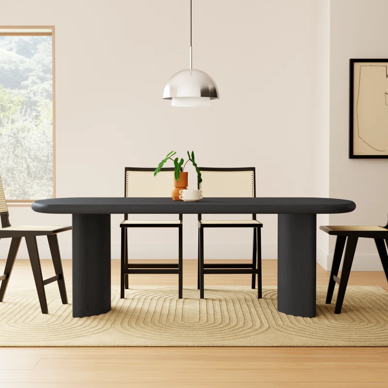 Circa 84" Curved Leg Dining Table Black