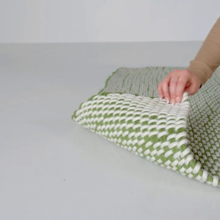 Marseille Hand Woven Geometric Green Indoor Outdoor Rug Rectangle 8' x 10'