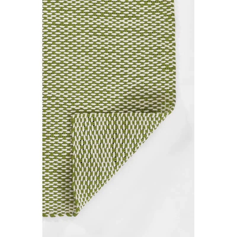 Marseille Hand Woven Geometric Green Indoor Outdoor Rug Rectangle 8' x 10'