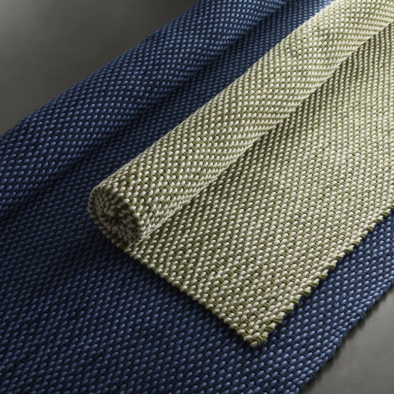 Marseille Hand Woven Geometric Blue Indoor Outdoor Rug Rectangle 8' x 10'