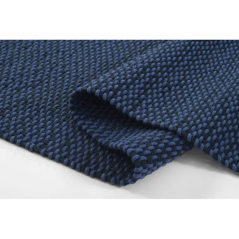 Marseille Hand Woven Geometric Blue Indoor Outdoor Rug Rectangle 8' x 10'