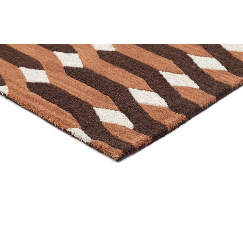 Woodcliff Hand Tufted Wool Brown Rug Rectangle 7'9" x 9'9"