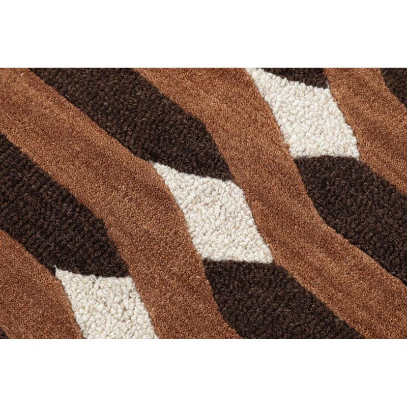 Woodcliff Hand Tufted Wool Brown Rug Rectangle 7'9" x 9'9"