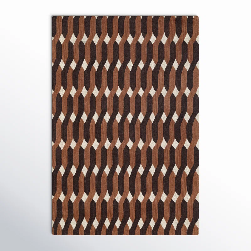 Woodcliff Hand Tufted Wool Brown Rug Rectangle 7'9" x 9'9"