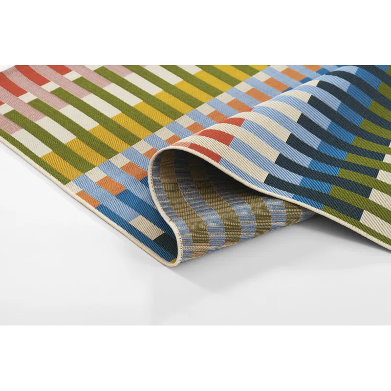 Icon Striped Indoor Outdoor Multi Rug Rectangle 7'10" x 10'