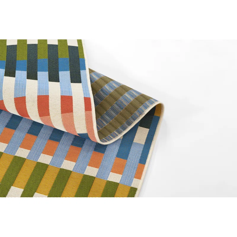 Icon Striped Indoor Outdoor Multi Rug Rectangle 7'10" x 10'